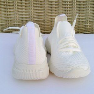 White Slip-On Lace Up Sneakers